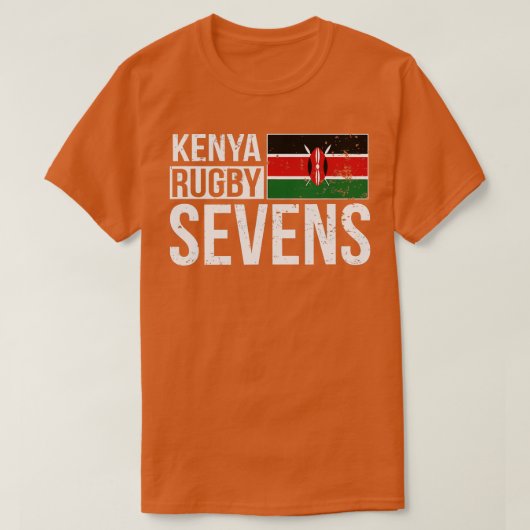 Kenya Rugby Sevens 7s werpt vanen uit Keniaans Afr T-shirt (Design voorkant)