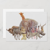 Kenya Safari Animals Notecard Bedankkaart (Voorkant / Achterkant)