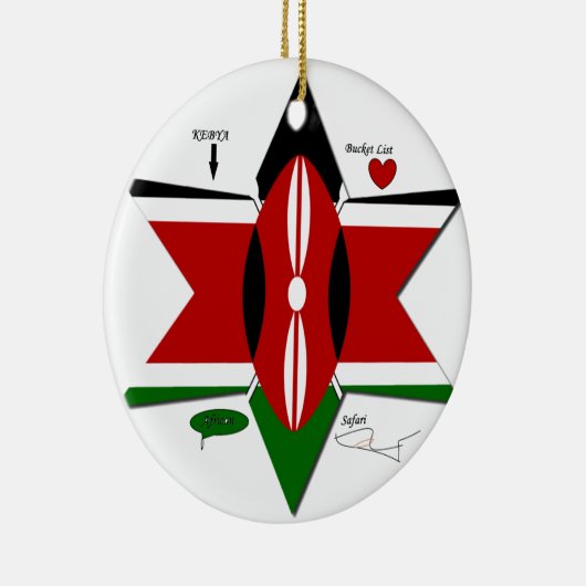 Kenya Safari Keramisch Ornament (Rechts)