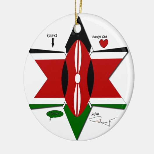 Kenya Safari Keramisch Ornament (Links)