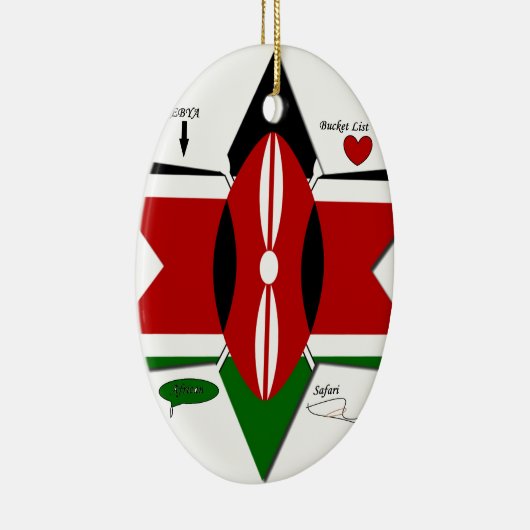 Kenya Safari Keramisch Ornament (Rechts)