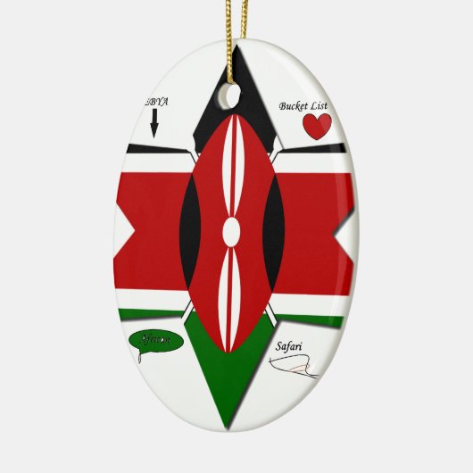 Kenya Safari Keramisch Ornament (Links)