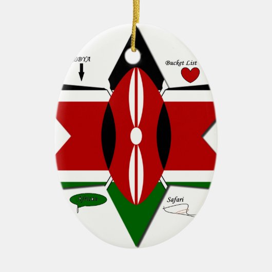 Kenya Safari Keramisch Ornament (Voorkant)