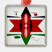 Kenya Safari Metalen Ornament (Voorkant)