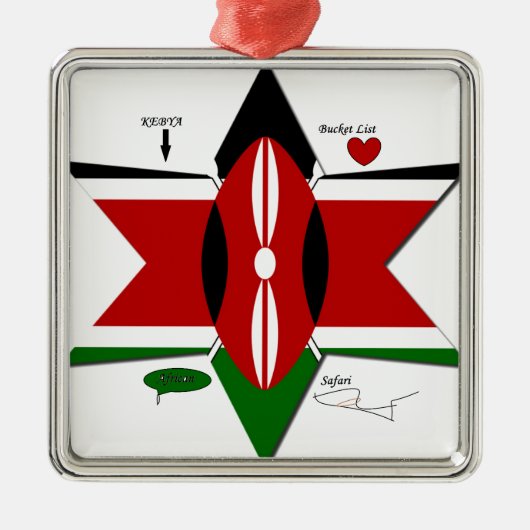 Kenya Safari Metalen Ornament (Voorkant)