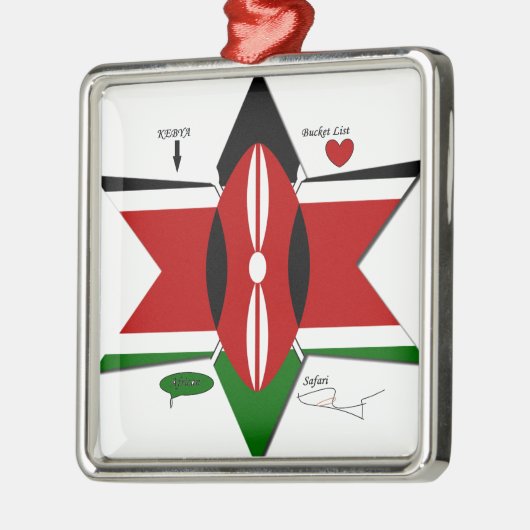 Kenya Safari Metalen Ornament (Links)
