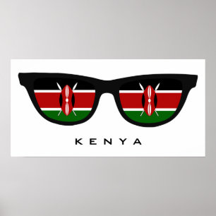 Kenya Shades aangepaste tekst en kleuren-poster Poster