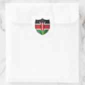 Kenya Silver Shield Flag Vierkante Sticker (Tas)