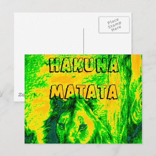 Kenya Simba Lion Mara safari briefkaart (Voorkant / Achterkant)