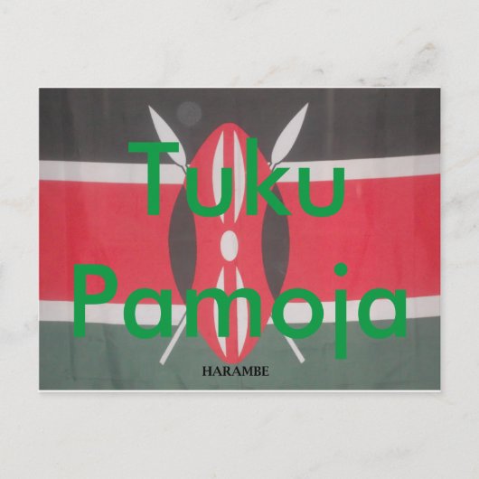 Kenya Tuko Pamoja Kenya we zijn samen briefkaart (Voorkant)