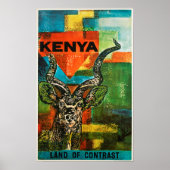 Kenya Vintage Travel Poster (Voorkant)