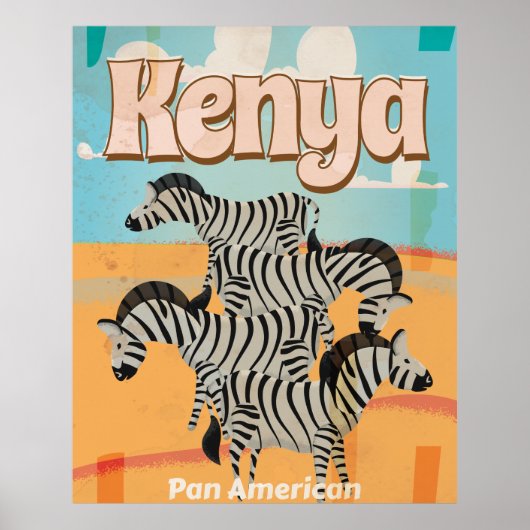 Kenya Vintage Travel Poster (Voorkant)
