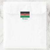 Kenya vlag met naam ronde sticker (Tas)