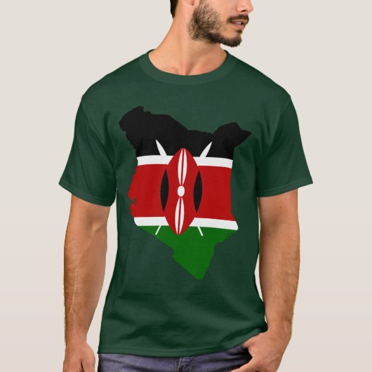 Kenya-vlagplattegrond T-shirt (Voorkant)