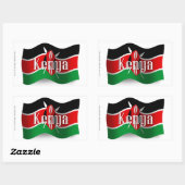 Kenya Waving Flag Rechthoekige Sticker (Vel)
