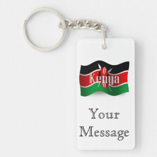 Kenya Waving Flag Sleutelhanger