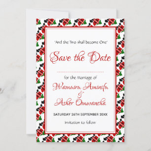 KENYA Wedding Christelijk Custom Celebration RED Save The Date