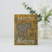 Kenya Wild Life African Safari Zebra Briefkaart (Staand voorkant)