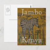 Kenya Wild Life African Safari Zebra Briefkaart (Voorkant / Achterkant)