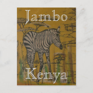 Kenya Wild Life African Safari Zebra Briefkaart