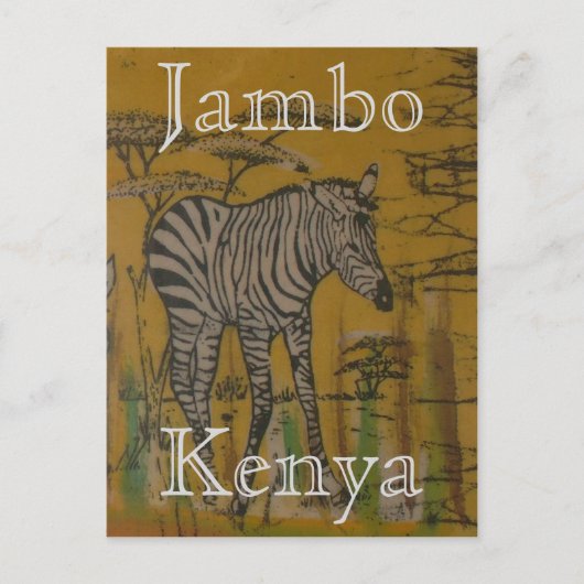 Kenya Wild Life African Safari Zebra Briefkaart (Voorkant)