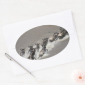 kenya wildebeest run ovale sticker (Envelop)