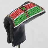 Kenya Woven Flag Black Red Green Golfheadcover (3/4 voorkant)