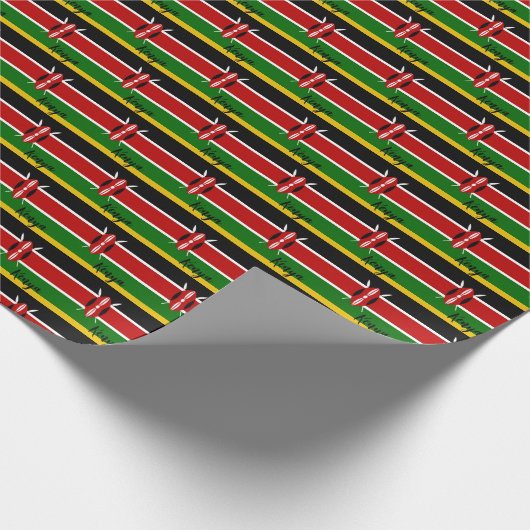 Kenya Wrapping Paper, Keniaanse vlaggenpatriottisc Cadeaupapier (Hoek)