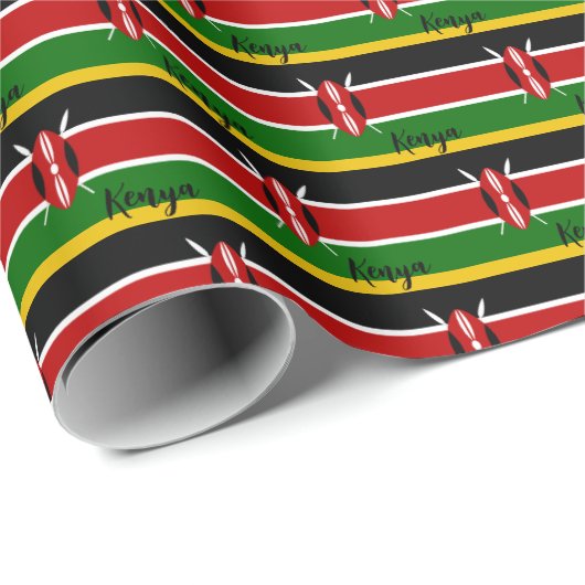 Kenya Wrapping Paper, Keniaanse vlaggenpatriottisc Cadeaupapier (Rol Hoek)
