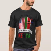 Kenyan - Amerikaans patriothart komt van de Kenia- T-shirt (Voorkant)