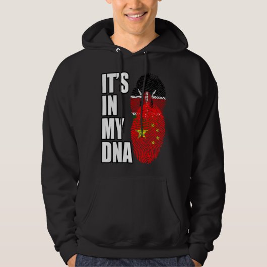 Kenyan And Chinese Mix DNA Heritage Flag Hoodie (Voorkant)