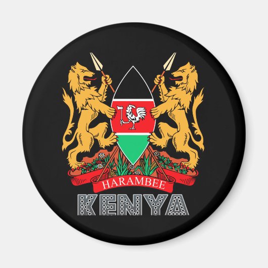 Kenyan Emblem Magneet (Voorkant)
