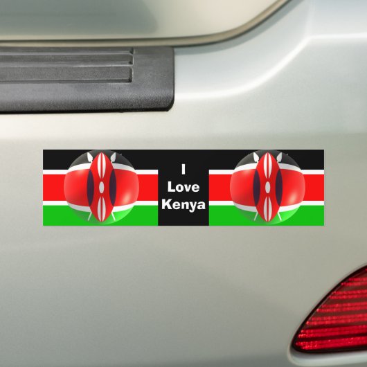 Kenyan Flag Bumpersticker (Op auto)