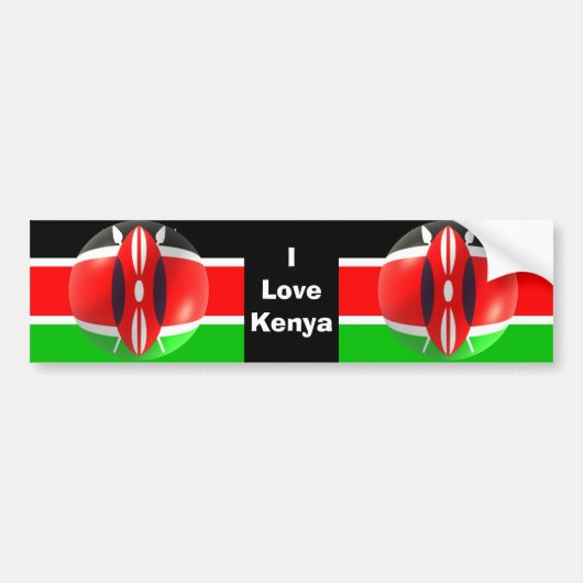 Kenyan Flag Bumpersticker (Voorkant)
