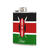 Kenyan Flag & Heart, reizen Kenia/sportfans Heupfles (Links)