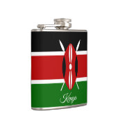 Kenyan Flag & Heart, reizen Kenia/sportfans Heupfles (Rechts)