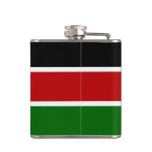 Kenyan Flag & Heart, reizen Kenia/sportfans Heupfles (Achterkant)