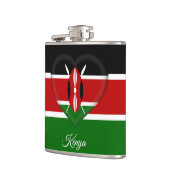 Kenyan Flag & Heart, reizen Kenia/sportfans Heupfles (Links)