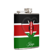 Kenyan Flag & Heart, reizen Kenia/sportfans Heupfles (Rechts)