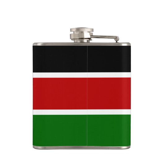 Kenyan Flag & Heart, reizen Kenia/sportfans Heupfles (Achterkant)