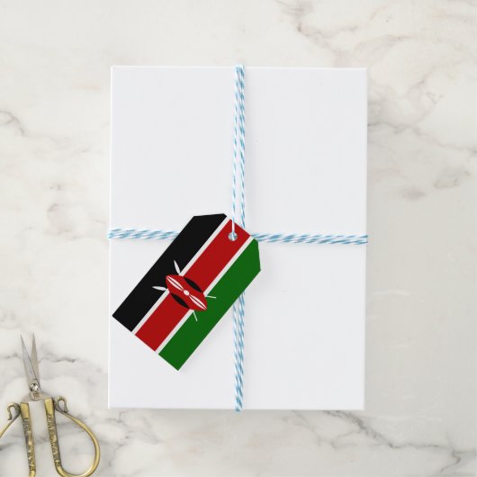 Kenyan Flag (Kenia) Cadeaulabel (Met Touw)