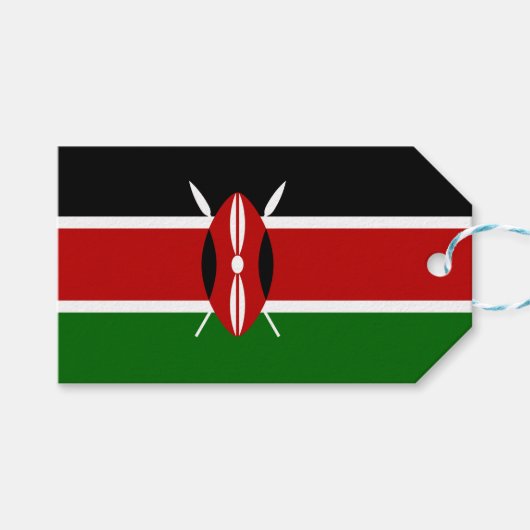 Kenyan Flag (Kenia) Cadeaulabel (Voorkant (Horizontaal))