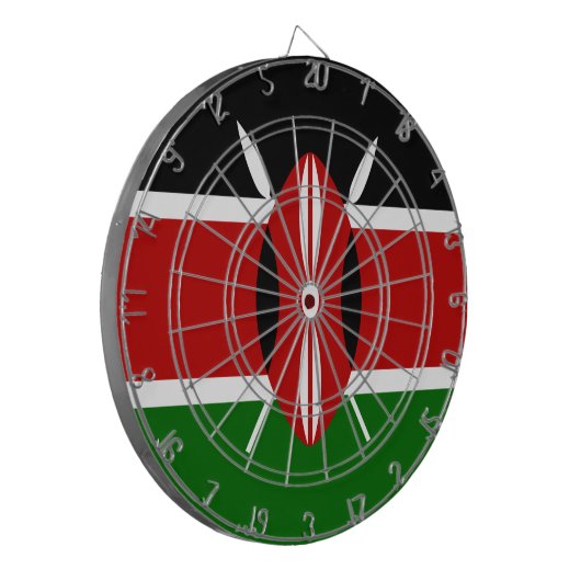 Kenyan Flag (Kenia) Dartbord (Voorkant Links)