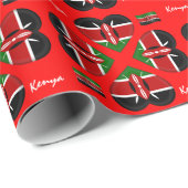 Kenyan Flag & Kenia geeft Afrika/sportfans Cadeaupapier (Rol Hoek)