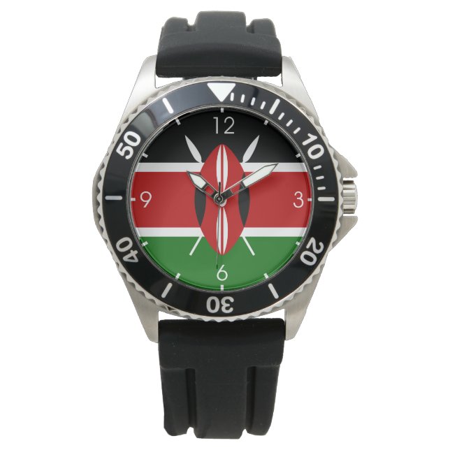 Kenyan Flag (Kenia) Horloge (Voorkant)