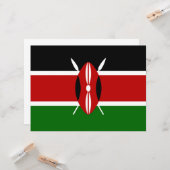 Kenyan Flag (Kenia) Kaart (Voorkant / Achterkant in situ)