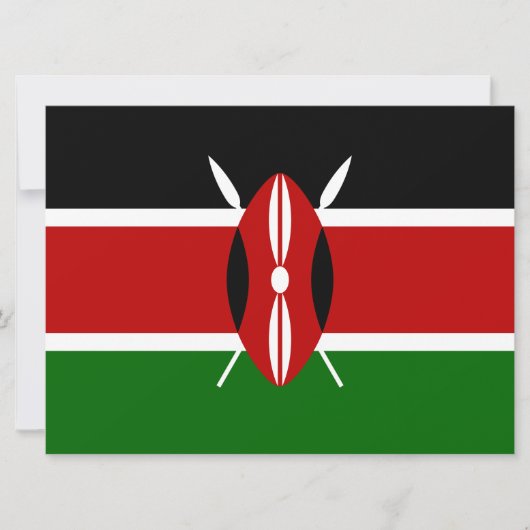 Kenyan Flag (Kenia) Kaart (Voorkant)