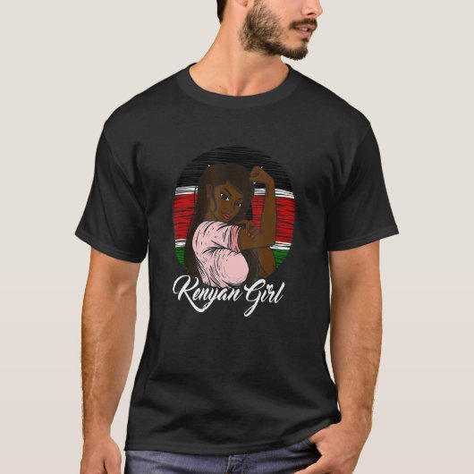 Kenyan Flag Kenia Kenyan Girl T-shirt (Voorkant)