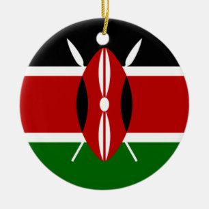 Kenyan Flag (Kenia) Keramisch Ornament