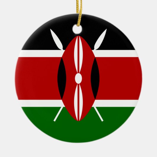 Kenyan Flag (Kenia) Keramisch Ornament (Voorkant)